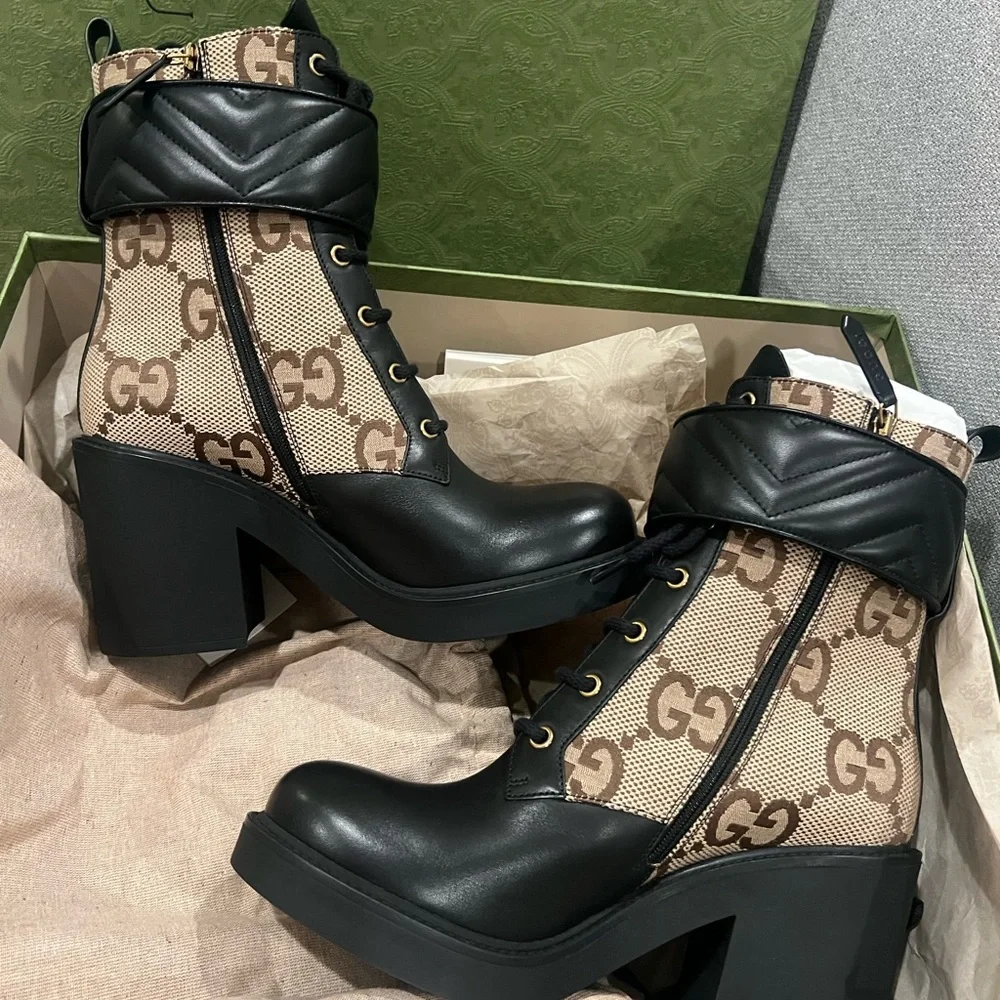 SOLD NEW Gucci Double GG Marmont Boots - Picture 7 of 12